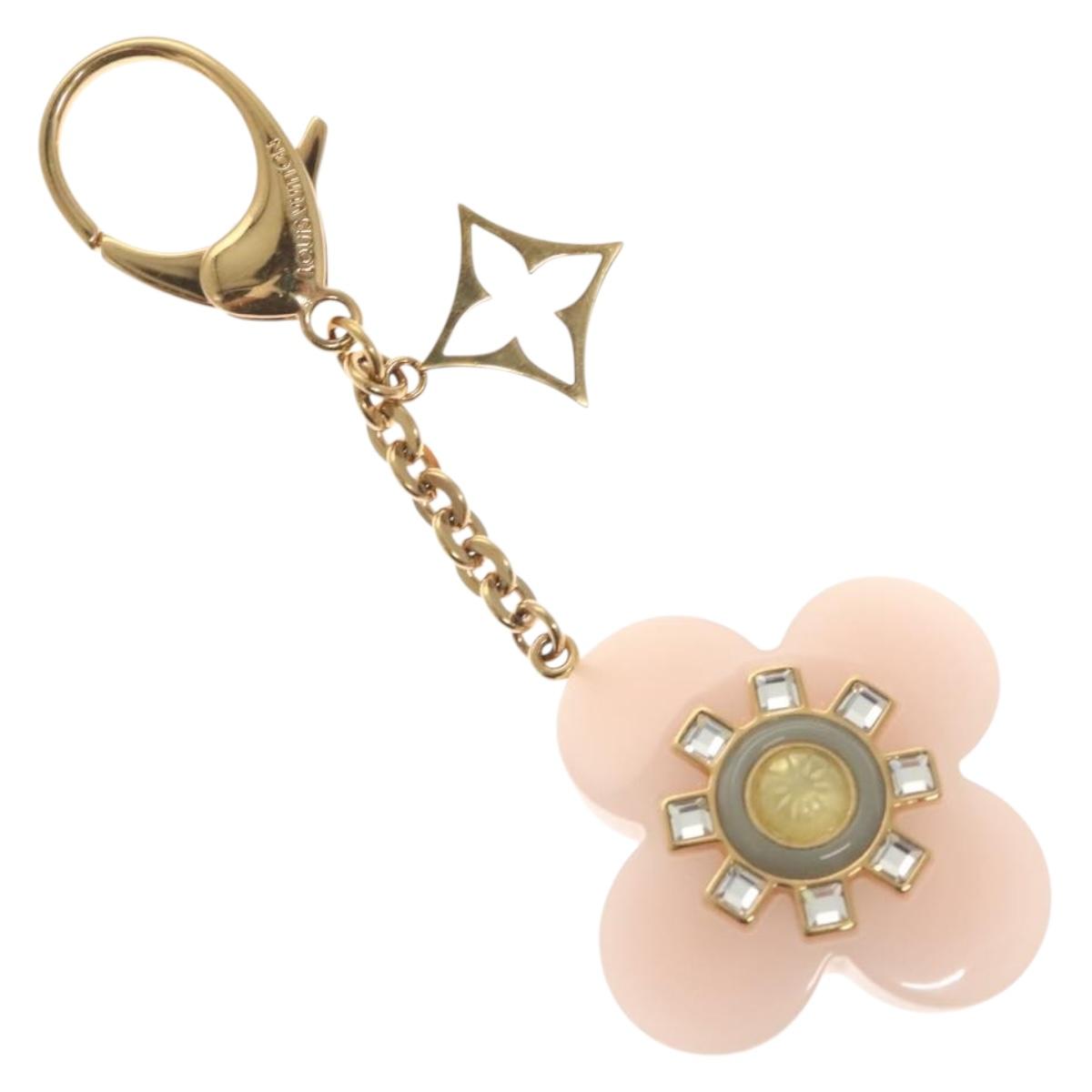LOUIS VUITTON Porte Cles Fleur Etoile Key Holder metal Pink M66456 Auth 130592