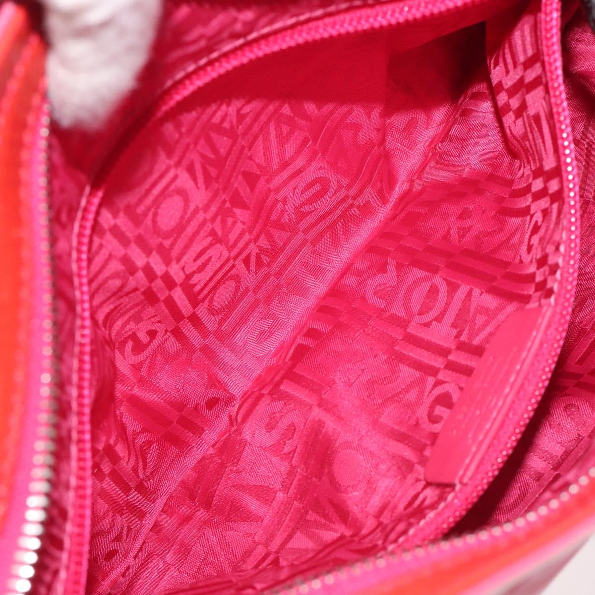 Salvatore Ferragamo Gancini Marissa Hand Bag Enamel Red Silver Auth 130621