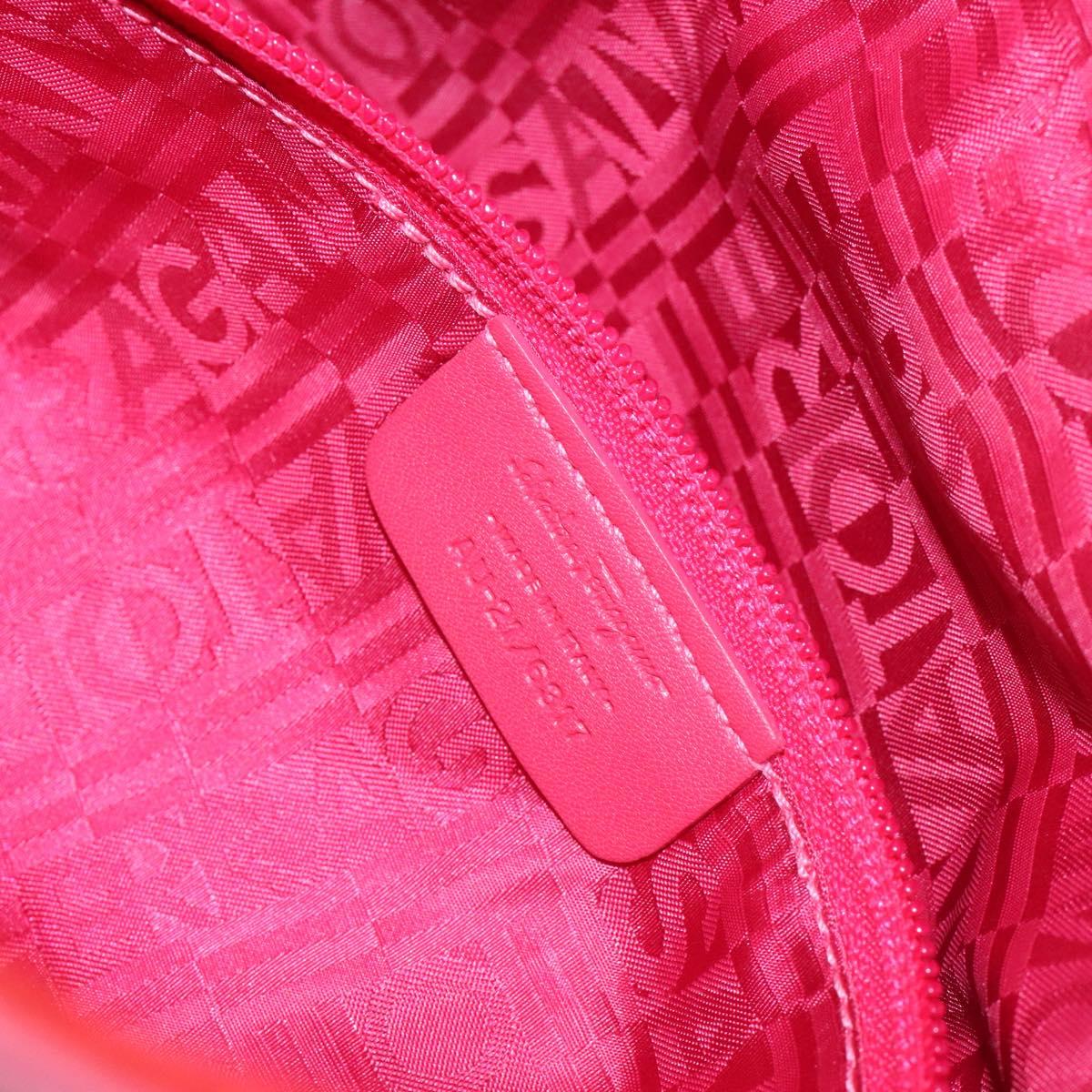 Salvatore Ferragamo Gancini Marissa Hand Bag Enamel Red Silver Auth 130621