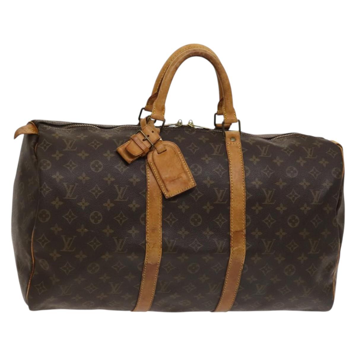 LOUIS VUITTON Monogram Keepall 50 Boston Bag M41426 LV Auth 130635