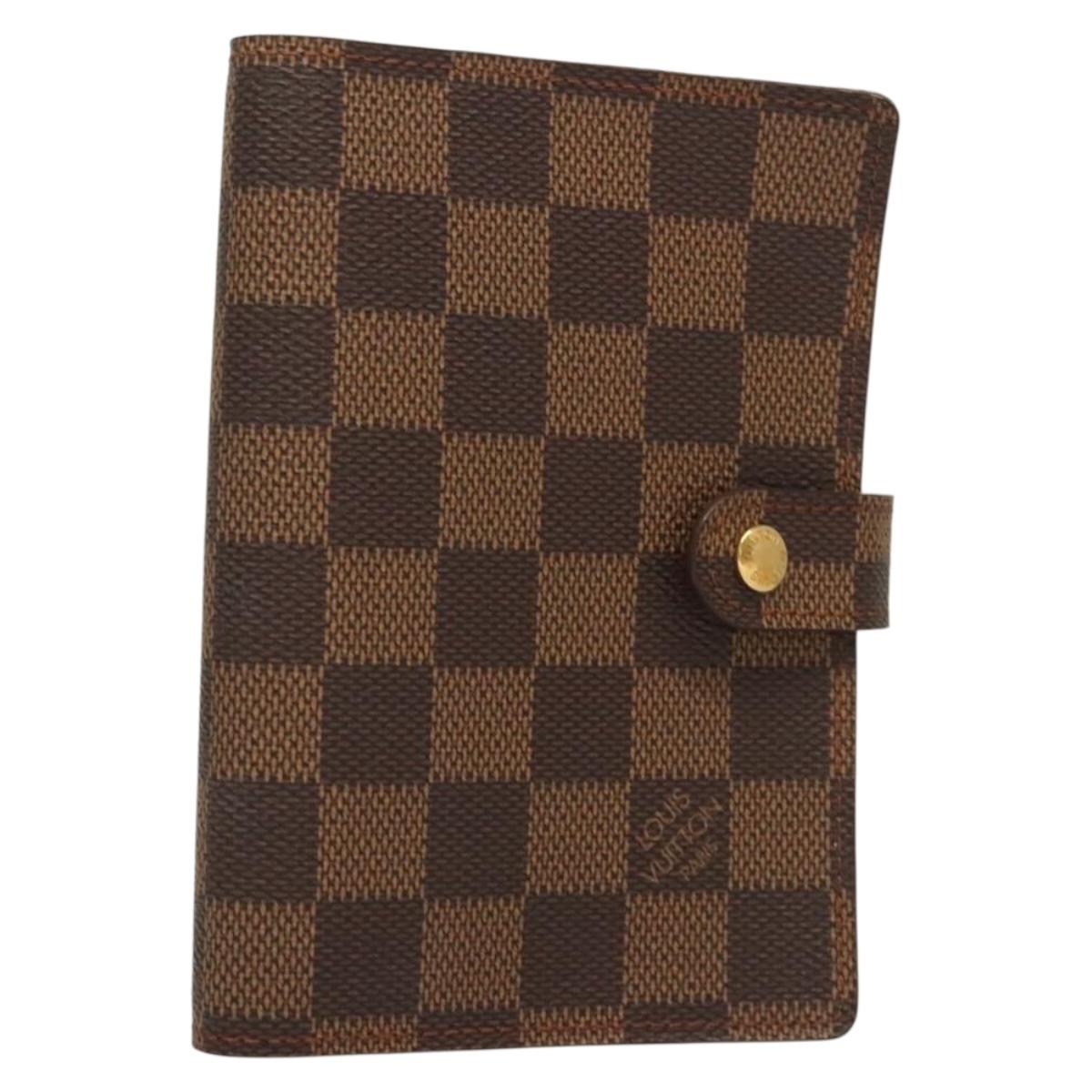 LOUIS VUITTON Damier Ebene Agenda PM Day Planner Cover R20700 LV Auth 130664