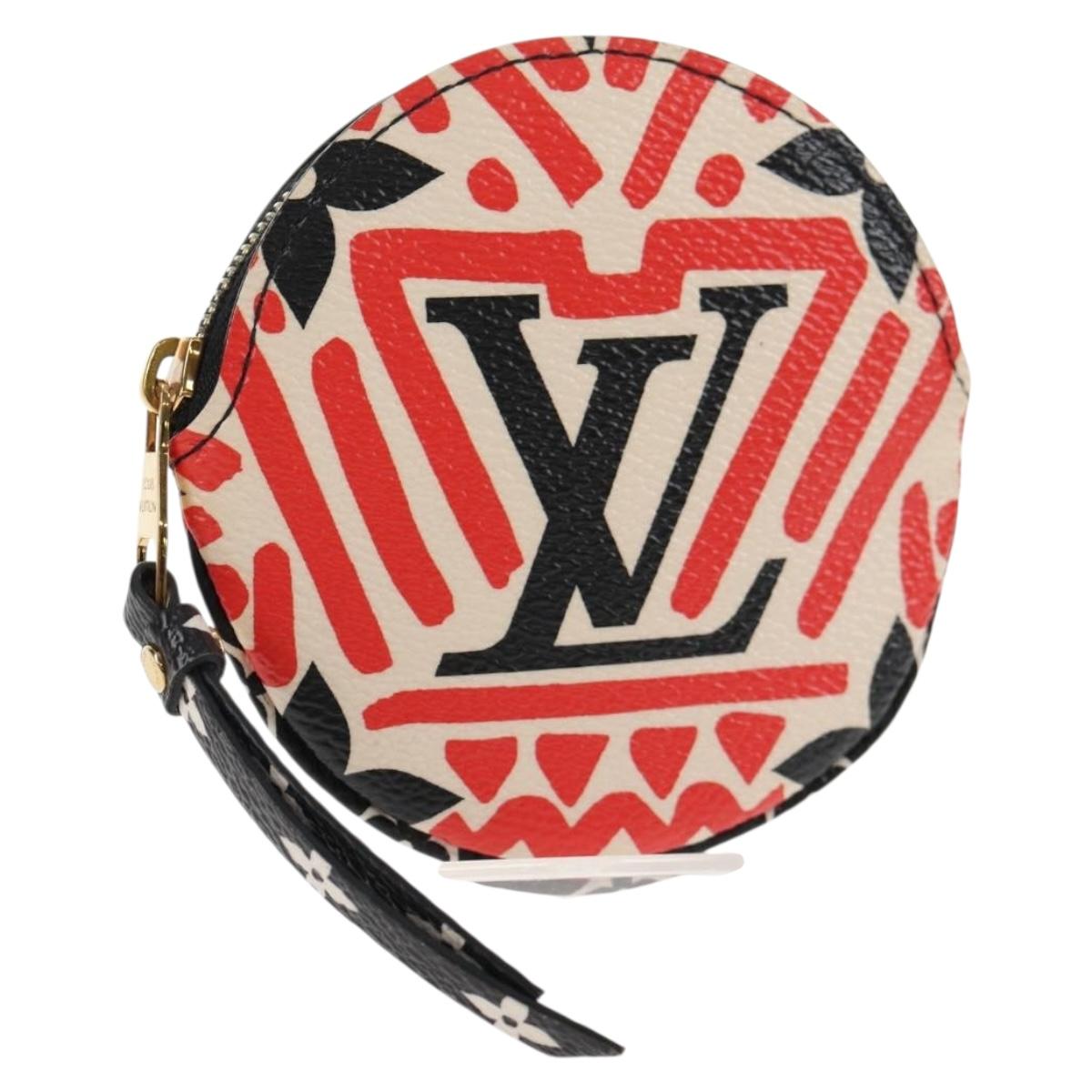 LOUIS VUITTON Monogram Crafty Round Coin Purse Red M69505 LV Auth 130673M