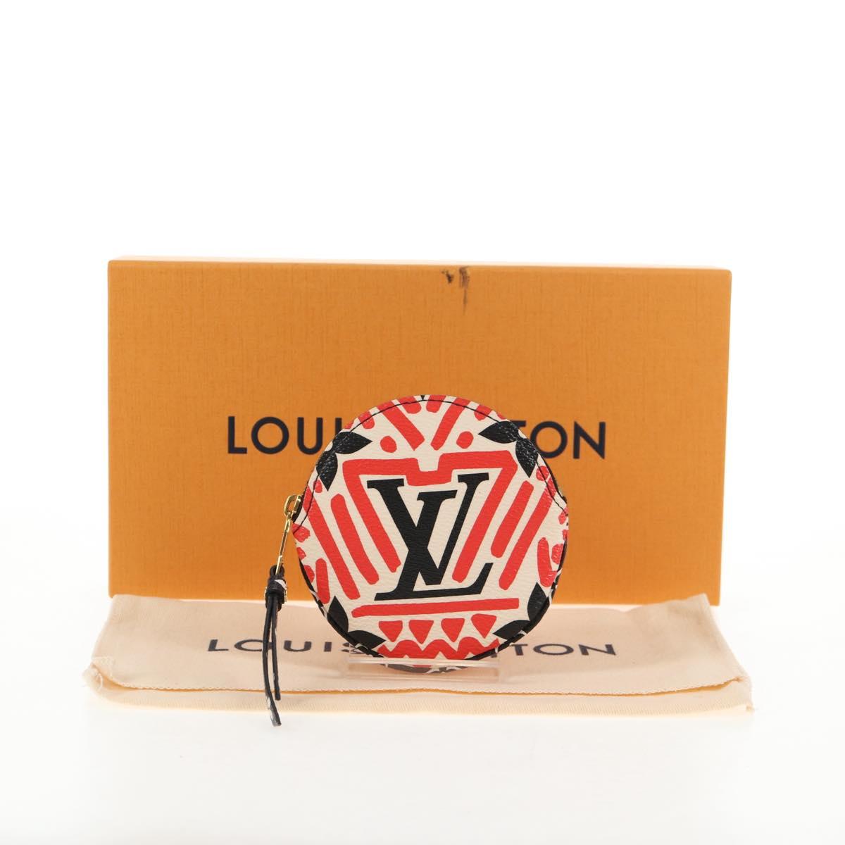 LOUIS VUITTON Monogram Crafty Round Coin Purse Red M69505 LV Auth 130673M