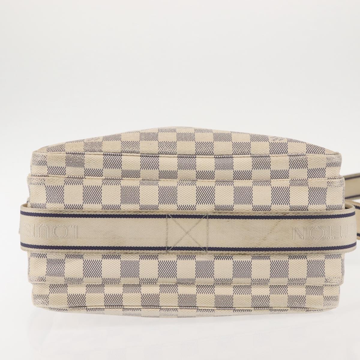 LOUIS VUITTON Damier Azur Naviglio Shoulder Bag N51189 LV Auth 130676