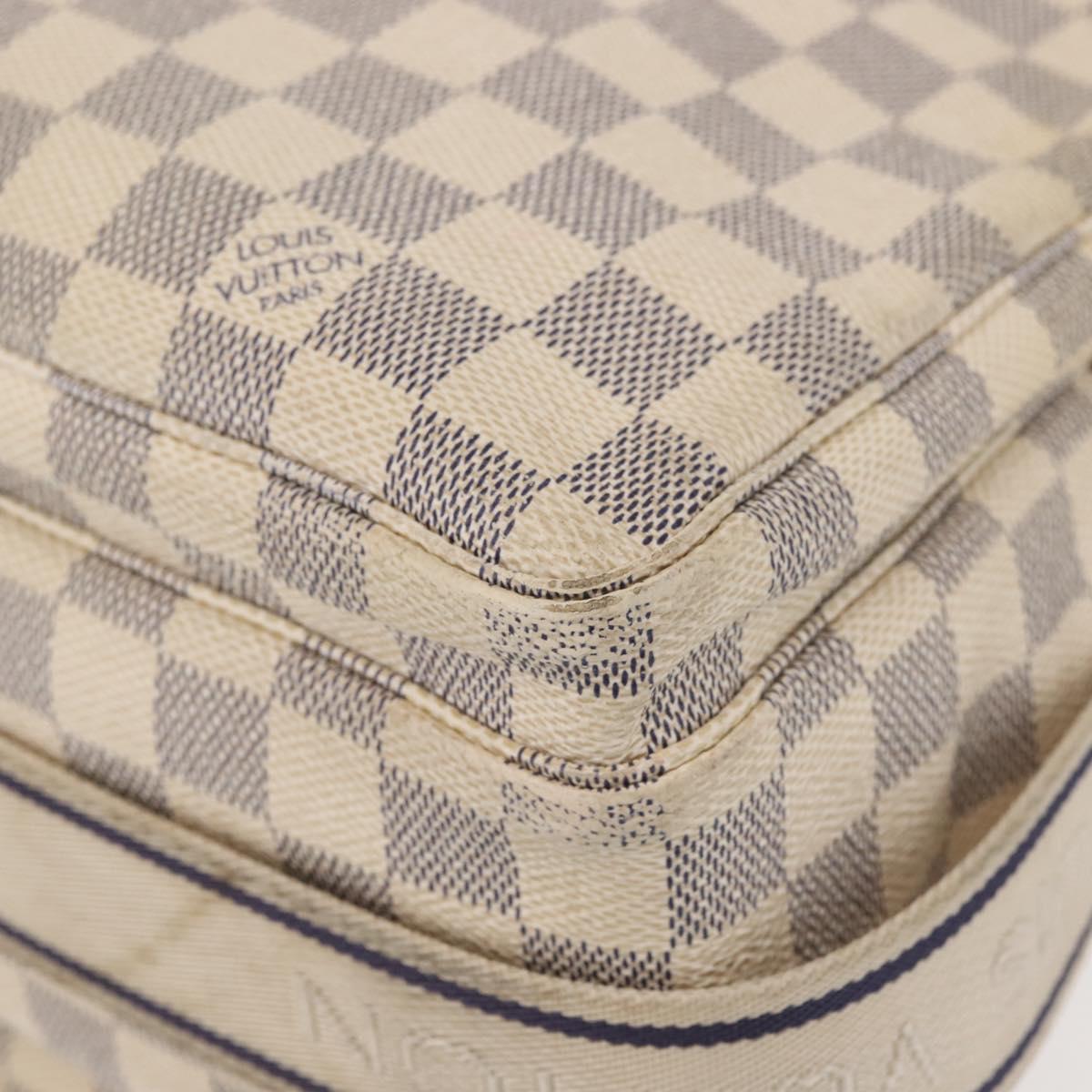 LOUIS VUITTON Damier Azur Naviglio Shoulder Bag N51189 LV Auth 130676