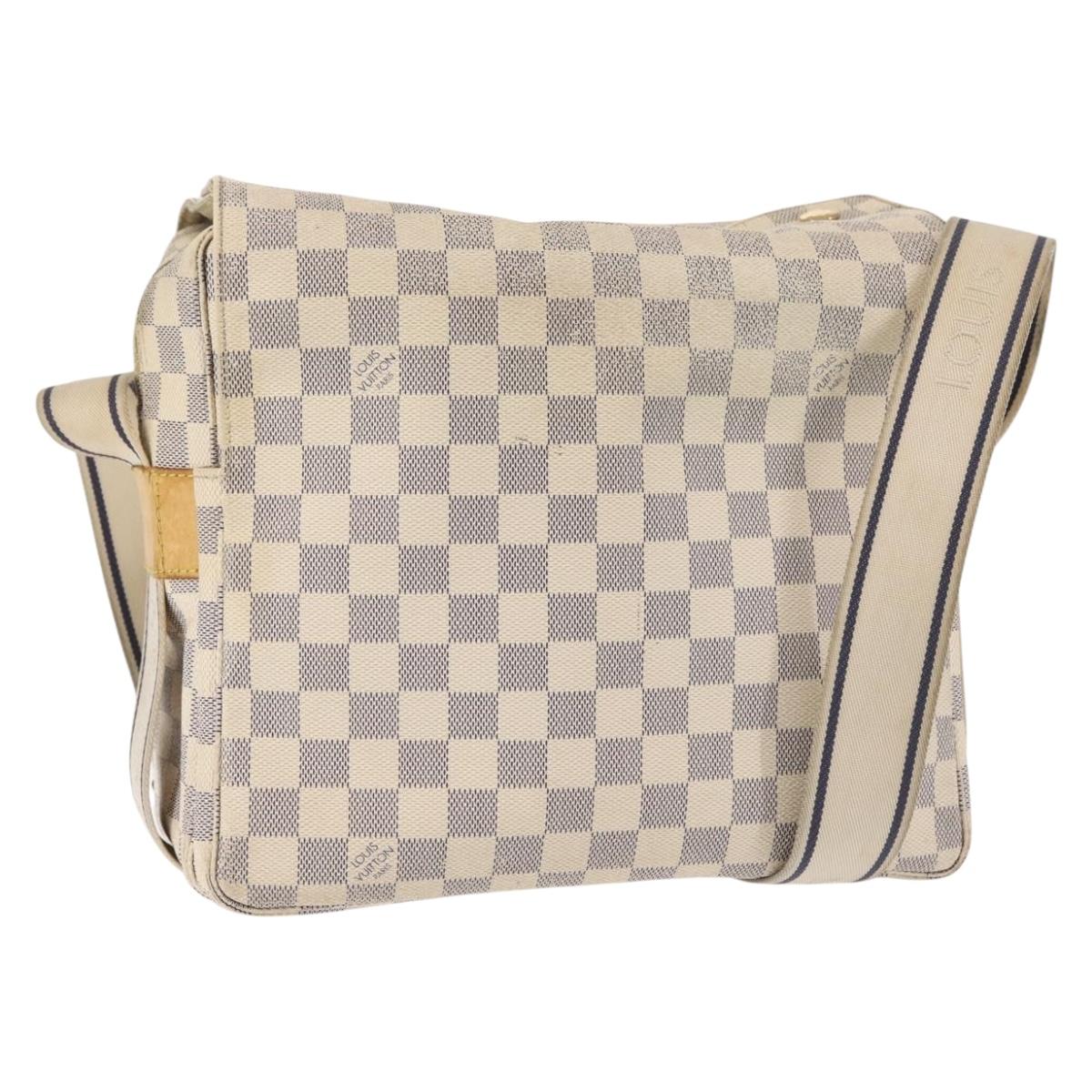 LOUIS VUITTON Damier Azur Naviglio Shoulder Bag N51189 LV Auth 130676