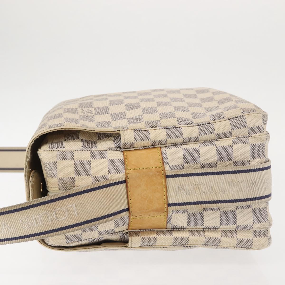 LOUIS VUITTON Damier Azur Naviglio Shoulder Bag N51189 LV Auth 130676