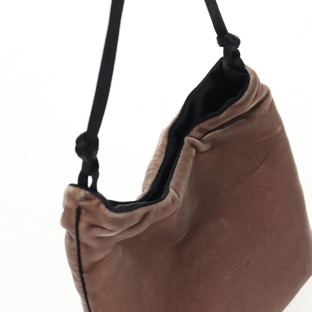 PRADA Hand Bag Velor Gray Auth 130687