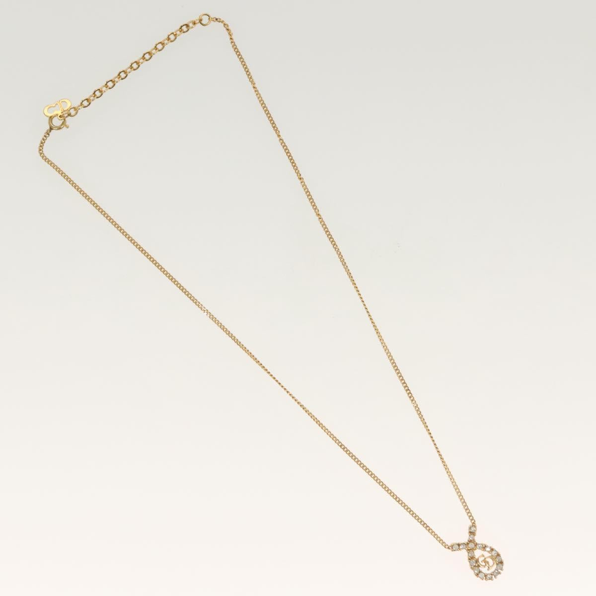 Christian Dior Necklace metal Gold Tone Auth 130688