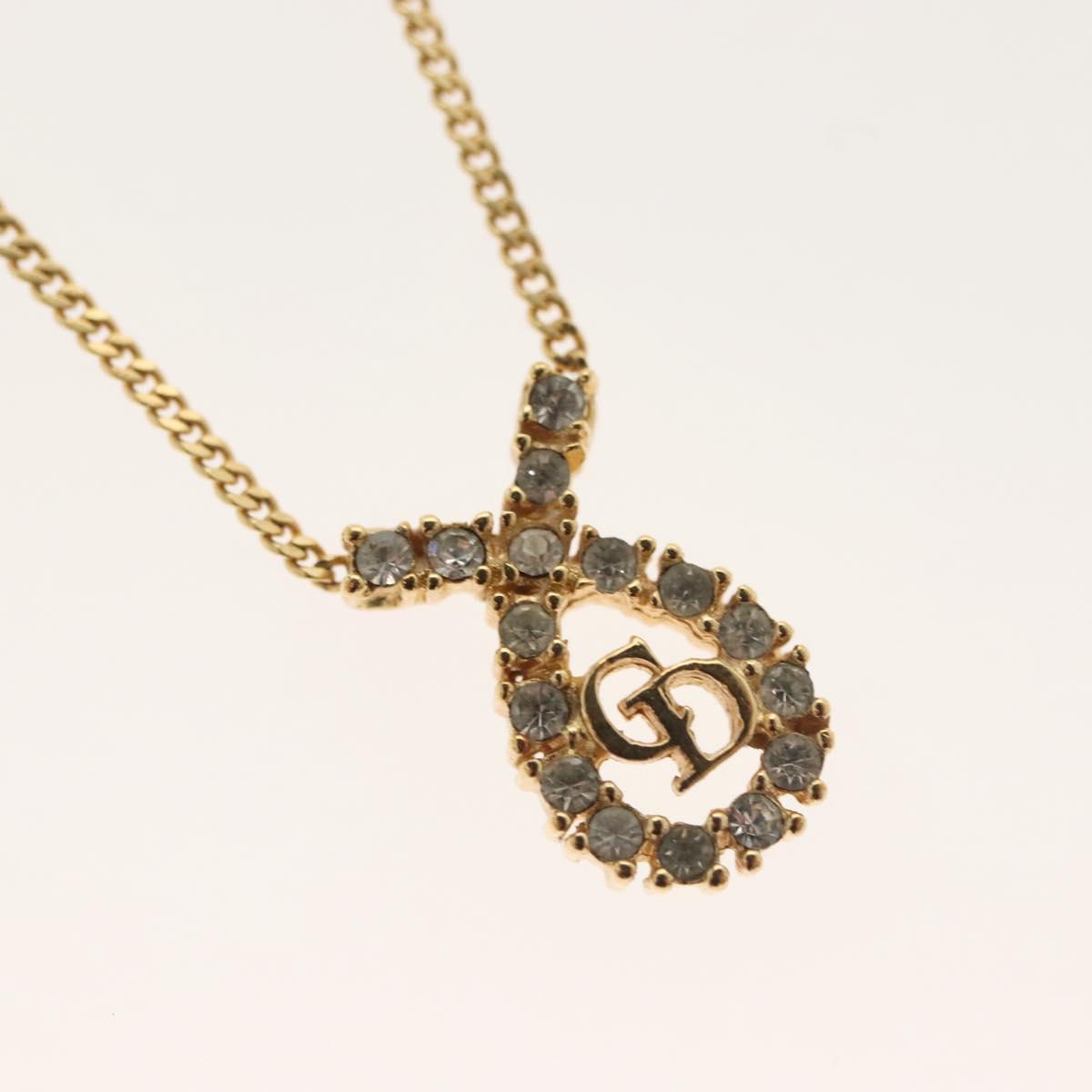 Christian Dior Necklace metal Gold Tone Auth 130688