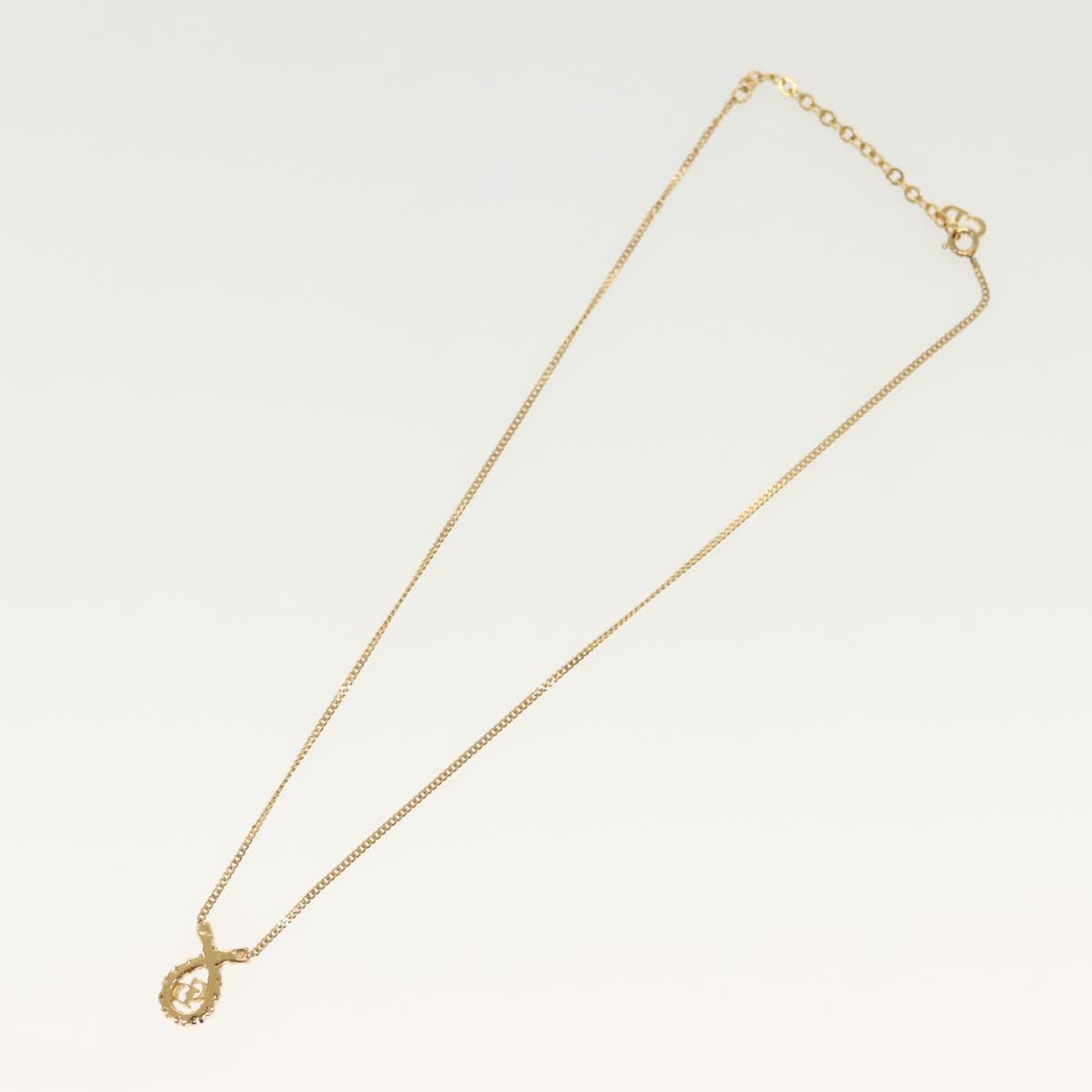 Christian Dior Necklace metal Gold Tone Auth 130688