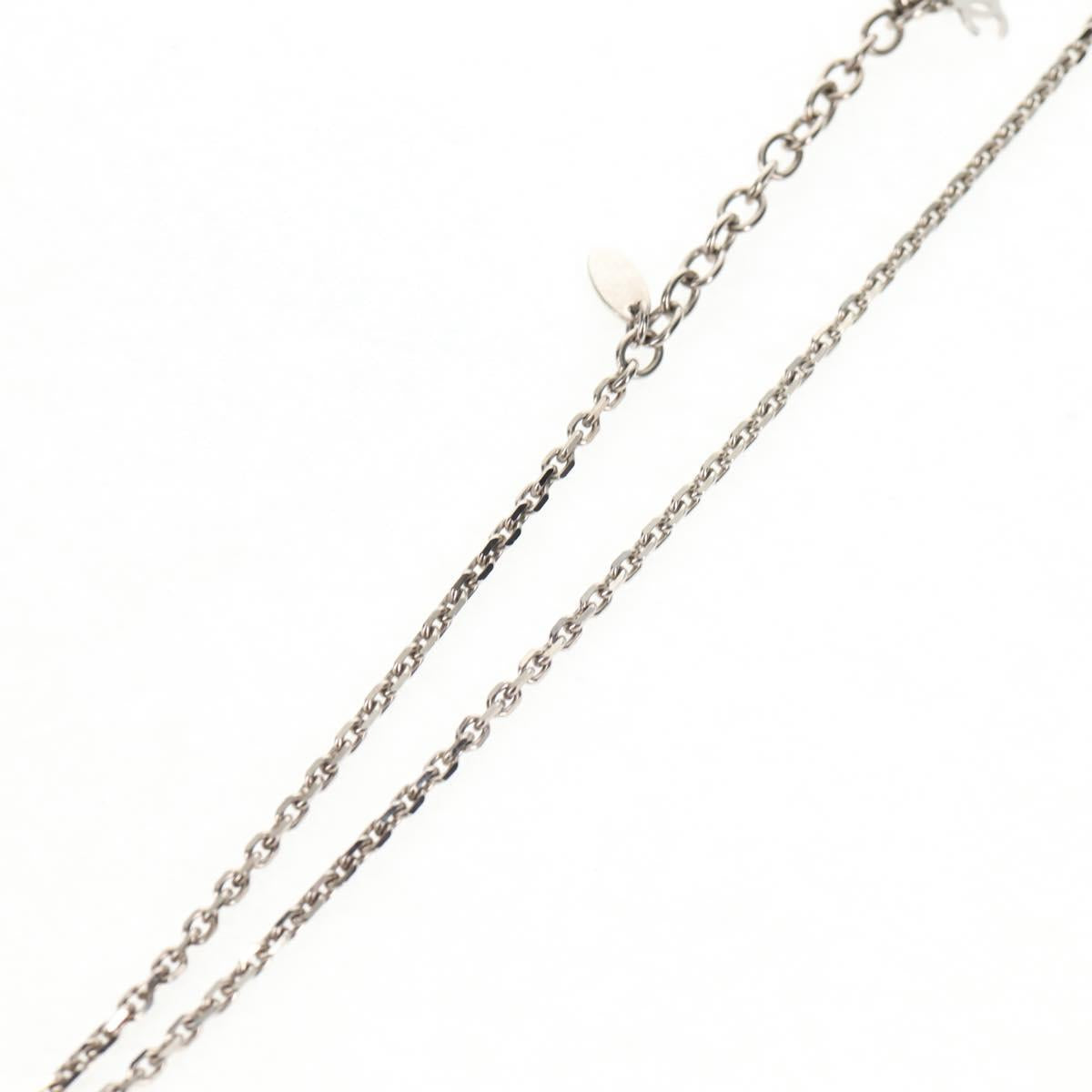 CHANEL Necklace metal Silver CC Auth 130689M