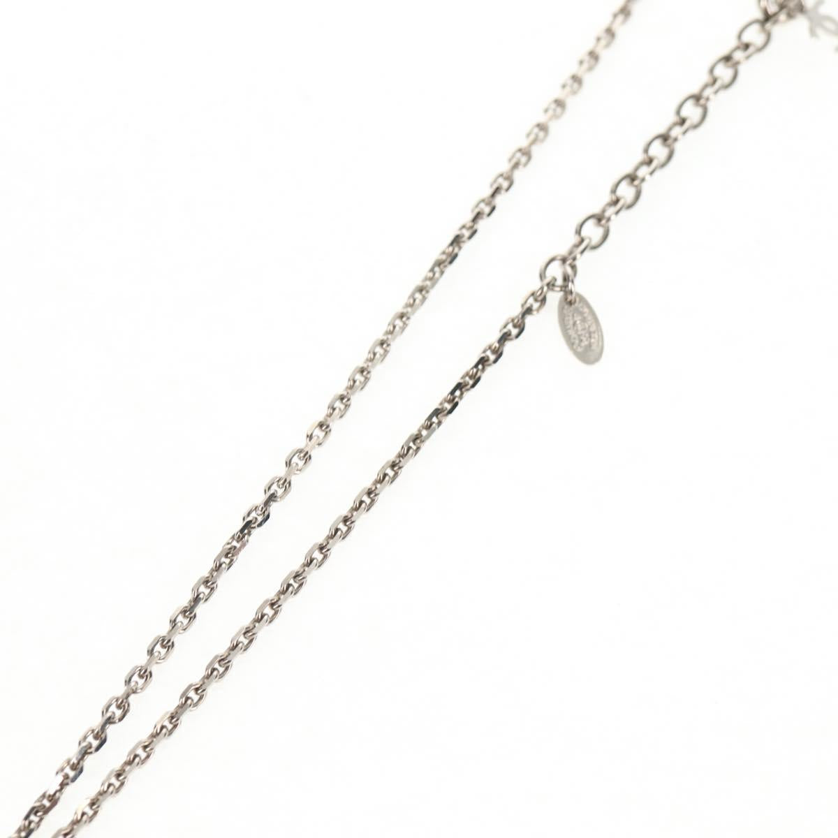 CHANEL Necklace metal Silver CC Auth 130689M