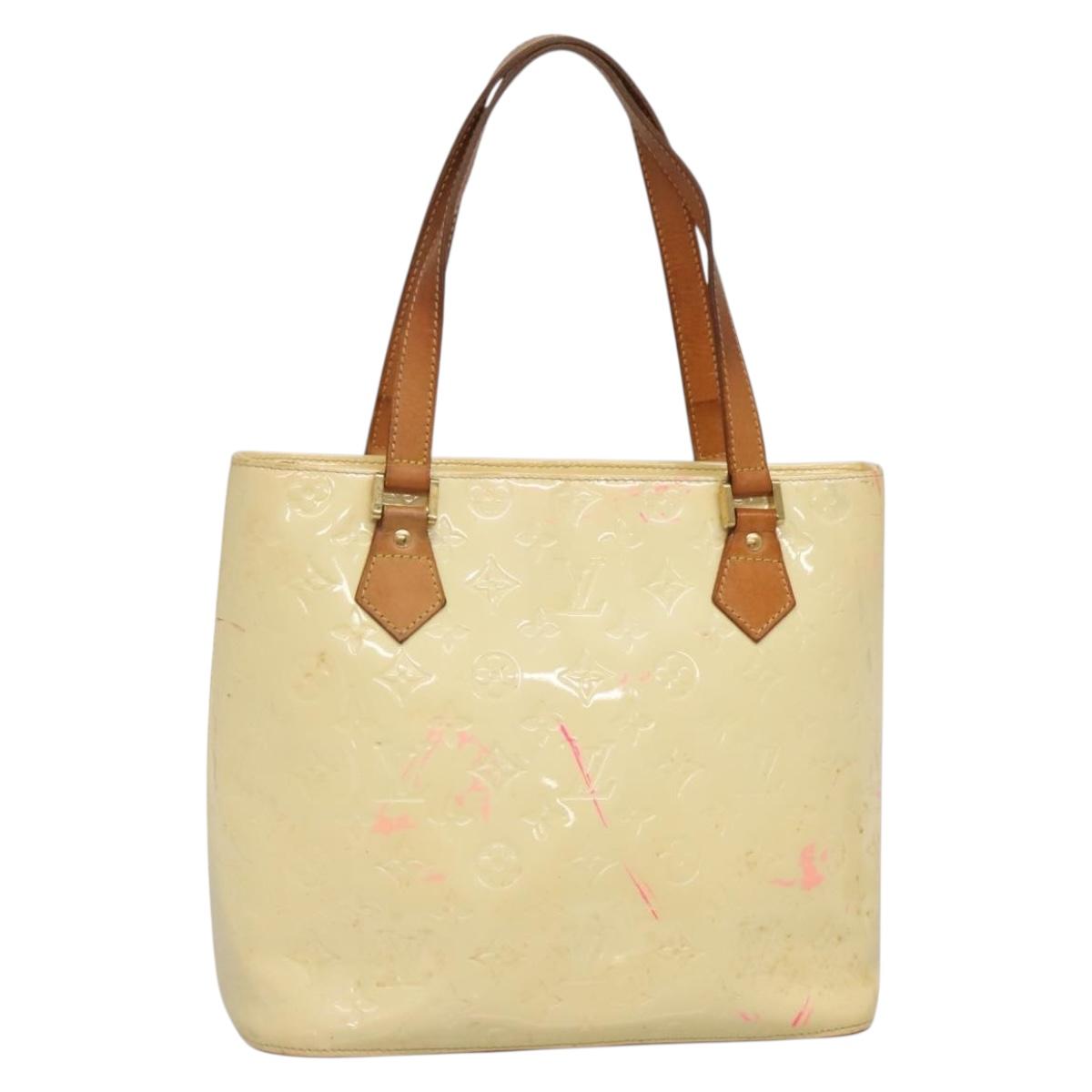 LOUIS VUITTON Monogram Vernis Houston Hand Bag Perle M91342 LV Auth 130722