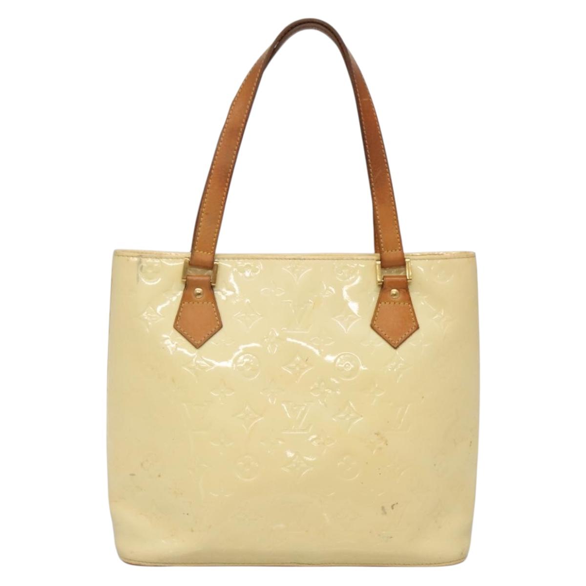 LOUIS VUITTON Monogram Vernis Houston Hand Bag Perle M91342 LV Auth 130722
