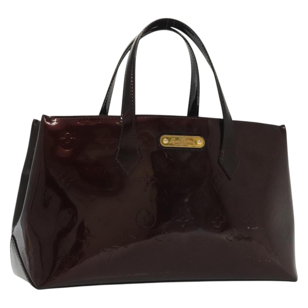 LOUIS VUITTON Monogram Vernis Wilshire PM Hand Bag Amarante M93641 Auth 130723