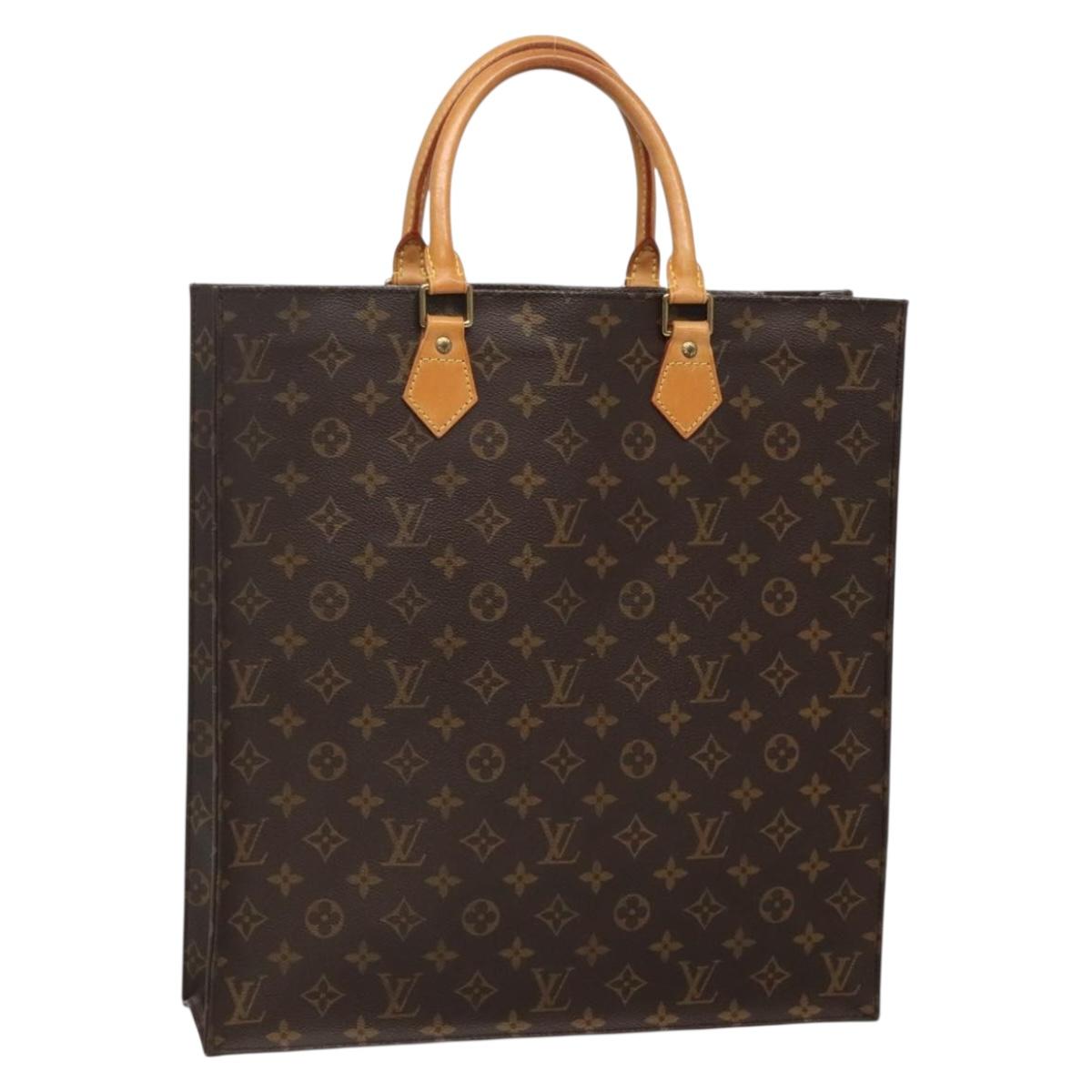LOUIS VUITTON Monogram Sac Plat Hand Bag M51140 LV Auth 130730