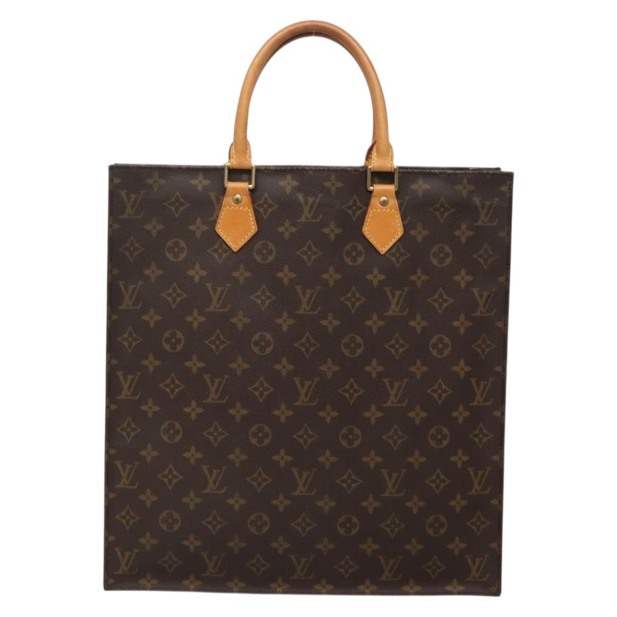 LOUIS VUITTON Monogram Sac Plat Hand Bag M51140 LV Auth 130730
