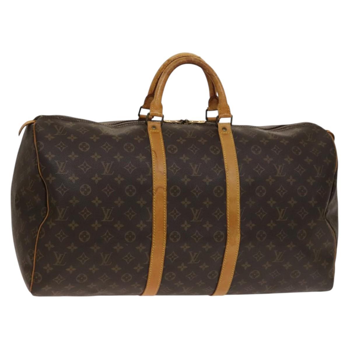 LOUIS VUITTON Monogram Keepall 55 Boston Bag M41424 LV Auth 130741