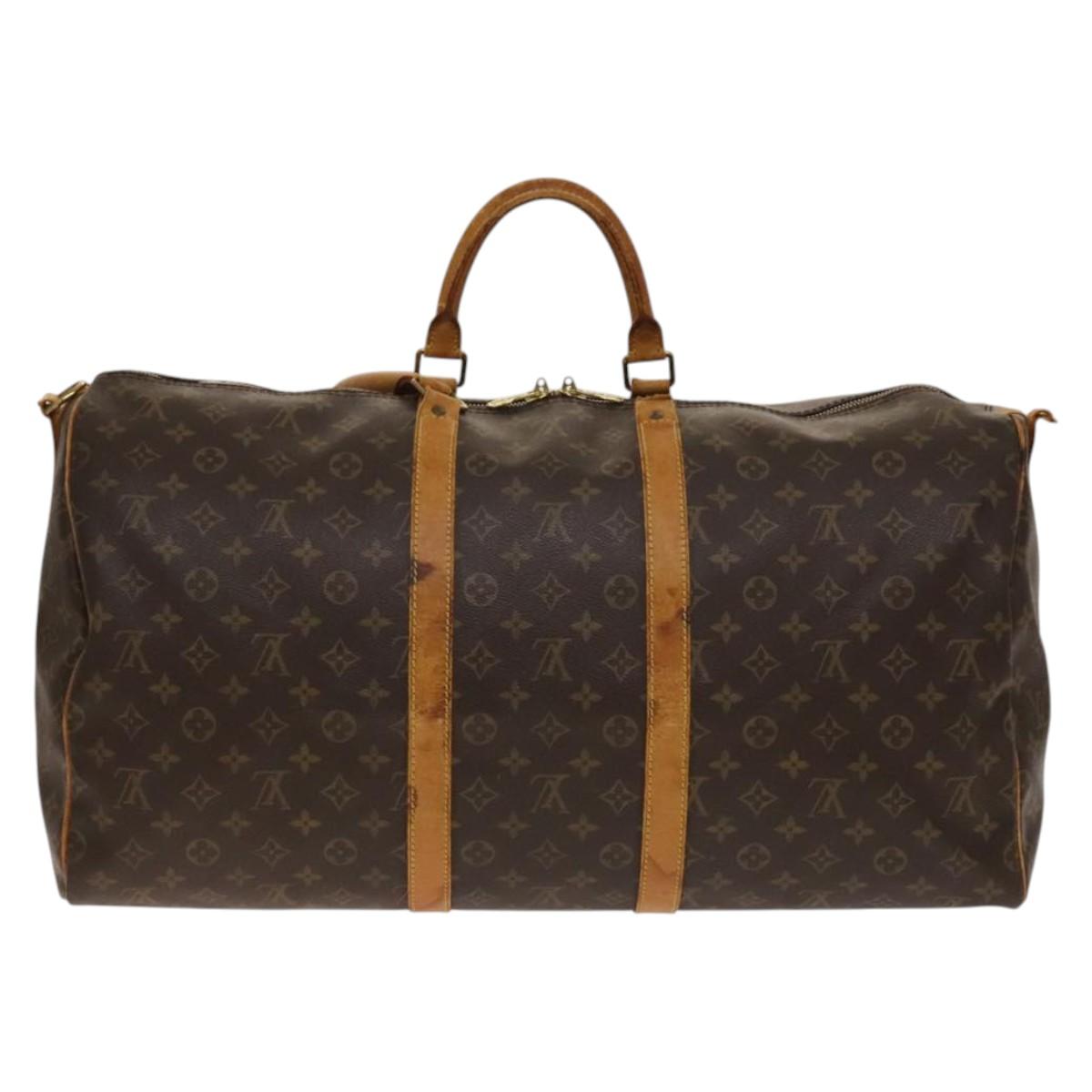 LOUIS VUITTON Monogram Keepall Bandouliere 55 Boston Bag M41414 LV Auth 130746