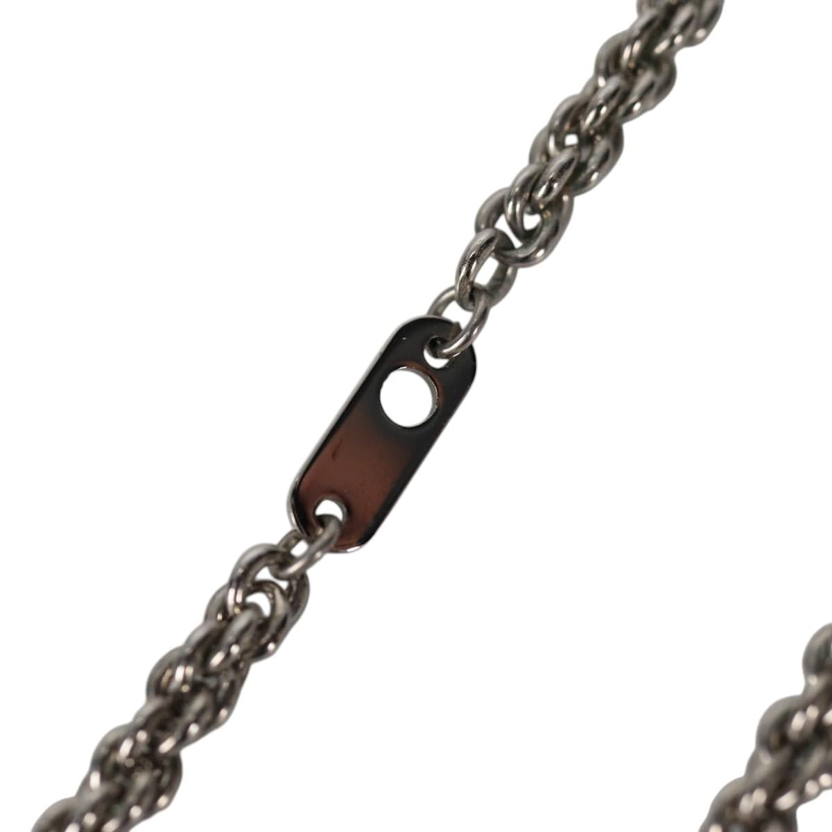 LOUIS VUITTON Colliers Quard LV Strass Necklace metal Silver MP2691 Auth 130779A