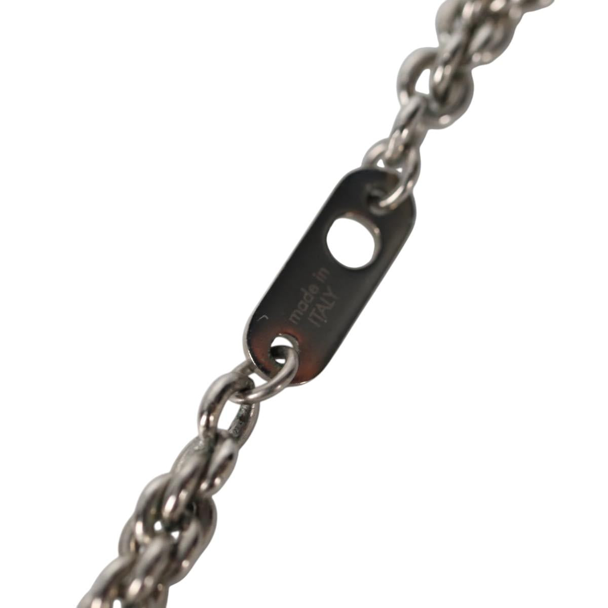 LOUIS VUITTON Colliers Quard LV Strass Necklace metal Silver MP2691 Auth 130779A