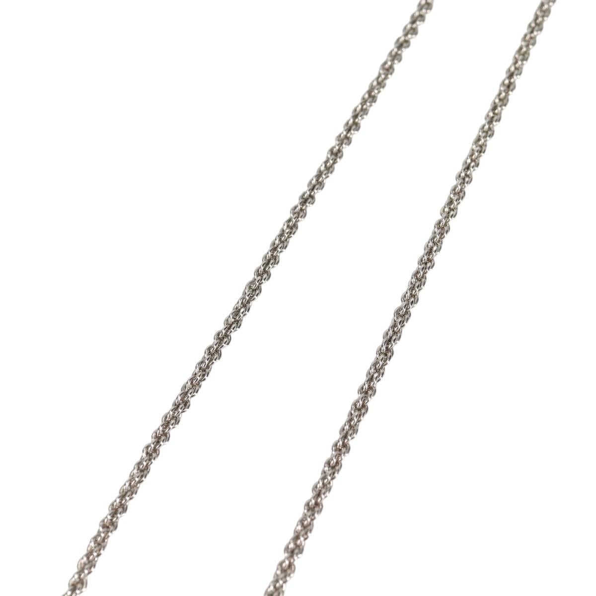 LOUIS VUITTON Colliers Quard LV Strass Necklace metal Silver MP2691 Auth 130779A