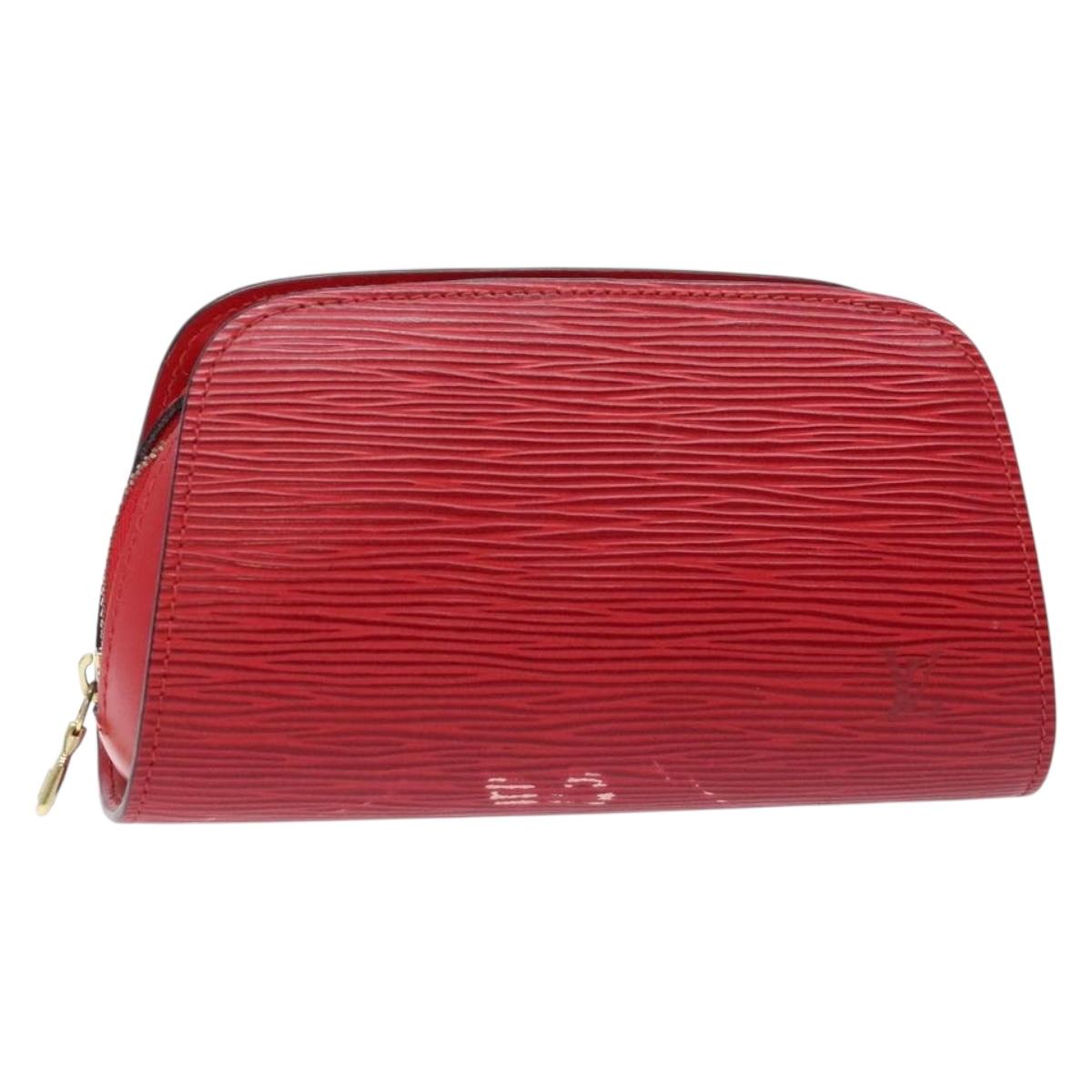 LOUIS VUITTON Epi Dauphine PM Pouch Castilian Red M48447 LV Auth 130785