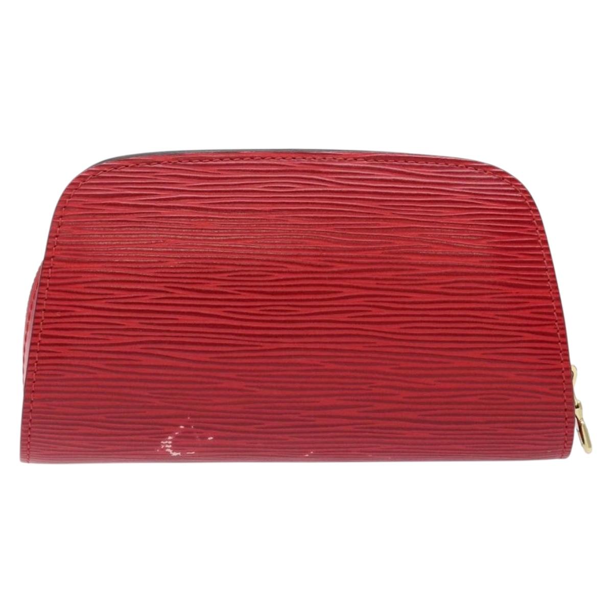 LOUIS VUITTON Epi Dauphine PM Pouch Castilian Red M48447 LV Auth 130785
