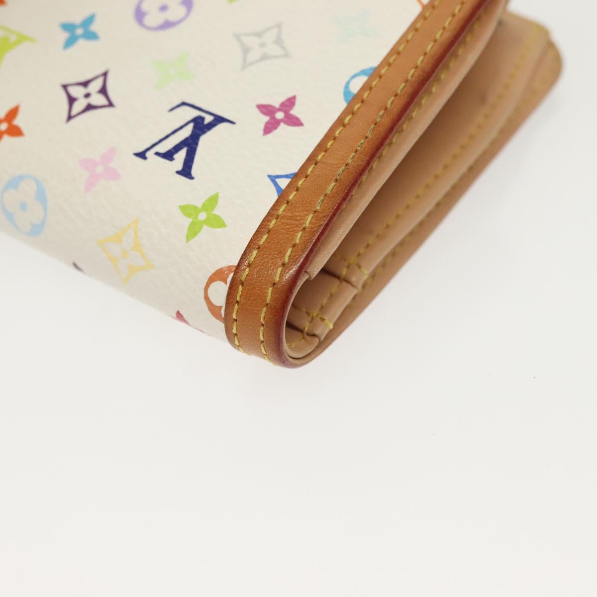LOUIS VUITTON Multicolor Portefeuille Viennois Wallet White M92987 Auth 130787