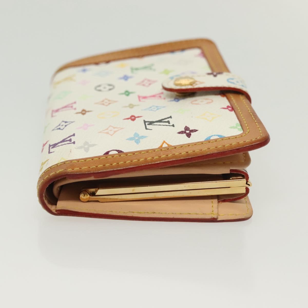 LOUIS VUITTON Multicolor Portefeuille Viennois Wallet White M92987 Auth 130787