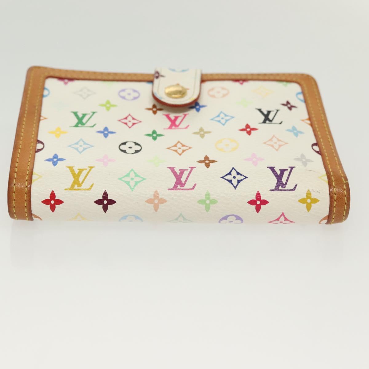 LOUIS VUITTON Multicolor Portefeuille Viennois Wallet White M92987 Auth 130787