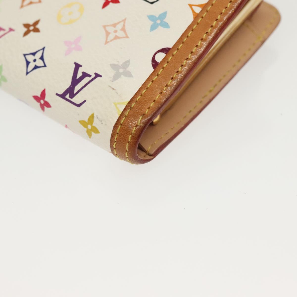 LOUIS VUITTON Multicolor Portefeuille Viennois Wallet White M92987 Auth 130787