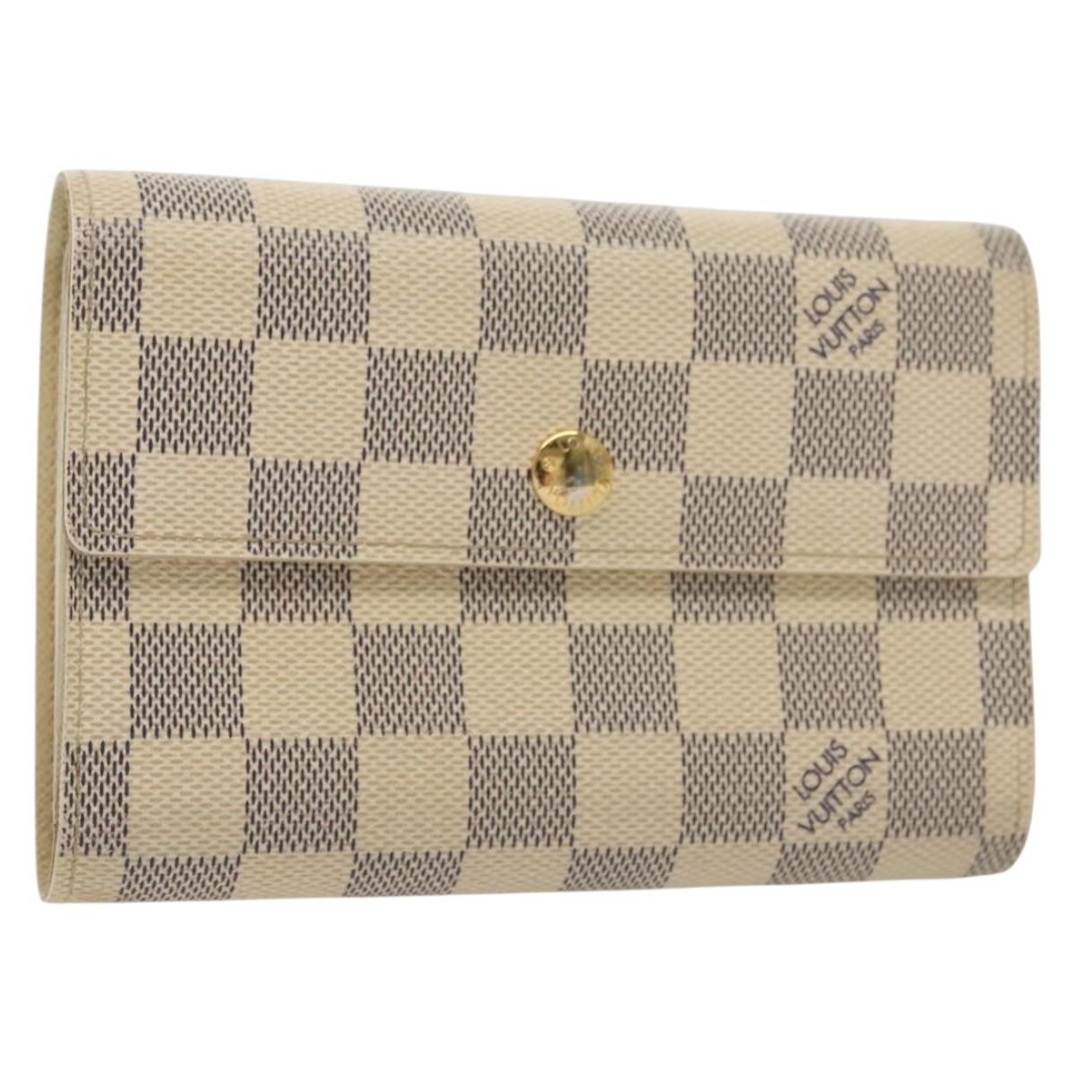 LOUIS VUITTON Damier Azur Portefeuille Alexandra Wallet N63068 LV Auth 130788