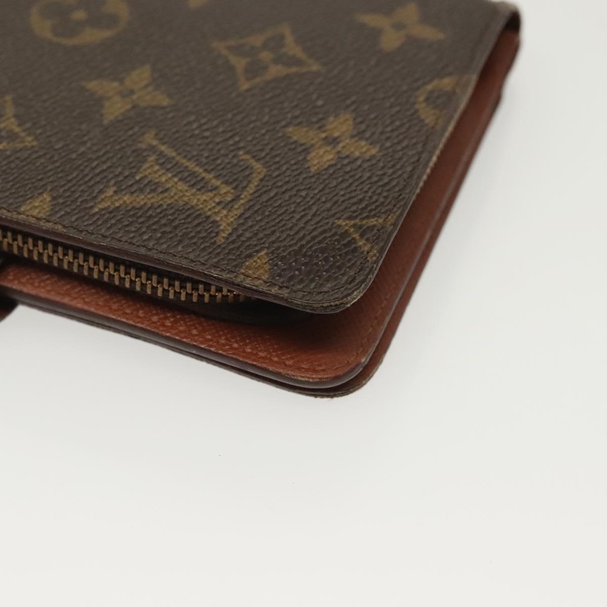 LOUIS VUITTON Monogram Porto Papie Zip Wallet M61207 LV Auth 130795