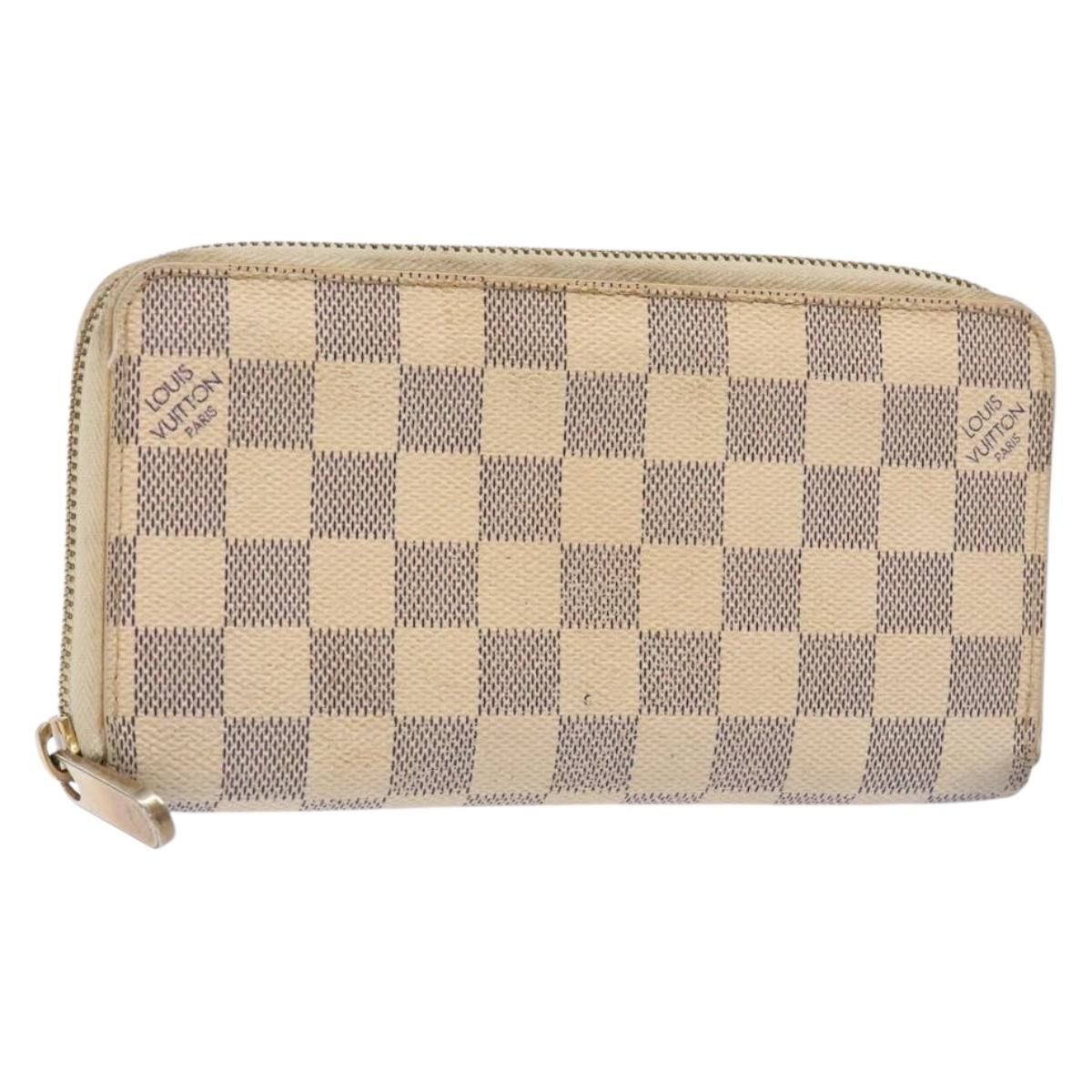 LOUIS VUITTON Damier Azur Zippy Wallet Long Wallet N60019 LV Auth 130796