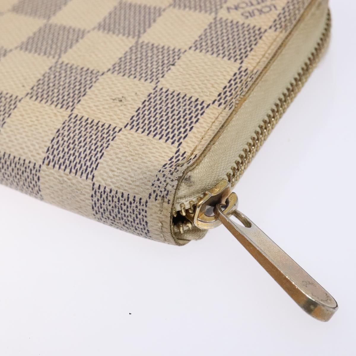 LOUIS VUITTON Damier Azur Zippy Wallet Long Wallet N60019 LV Auth 130796