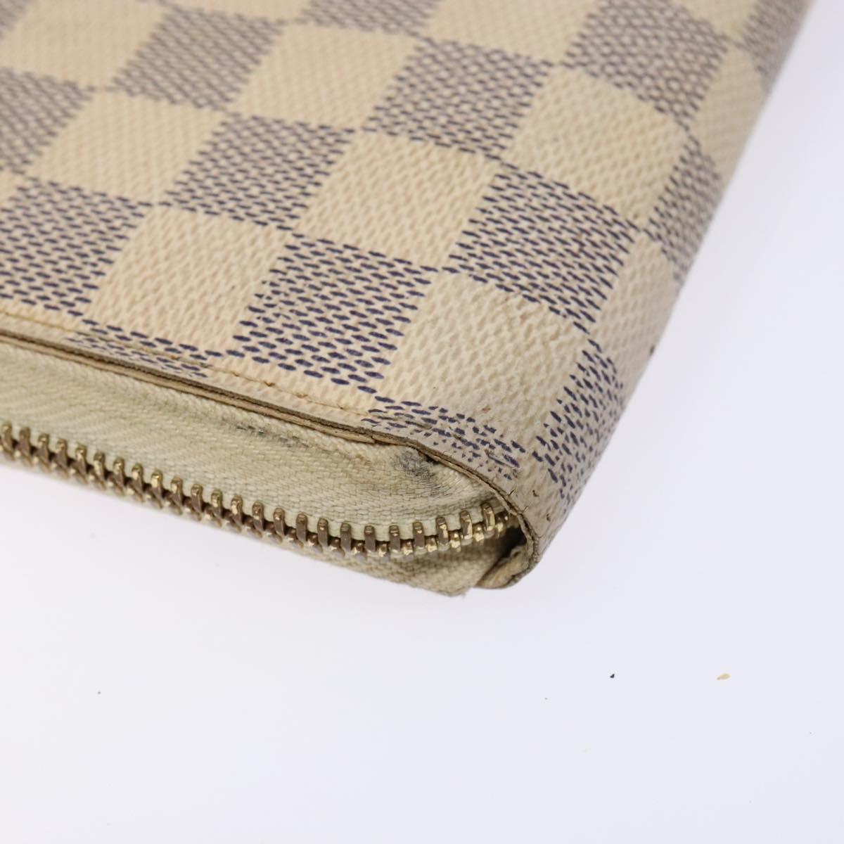 LOUIS VUITTON Damier Azur Zippy Wallet Long Wallet N60019 LV Auth 130796