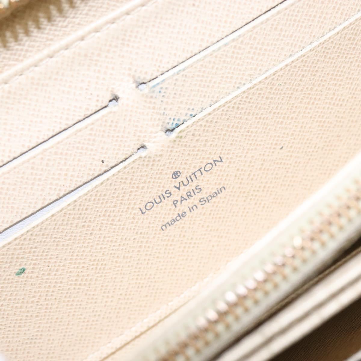 LOUIS VUITTON Damier Azur Zippy Wallet Long Wallet N60019 LV Auth 130796