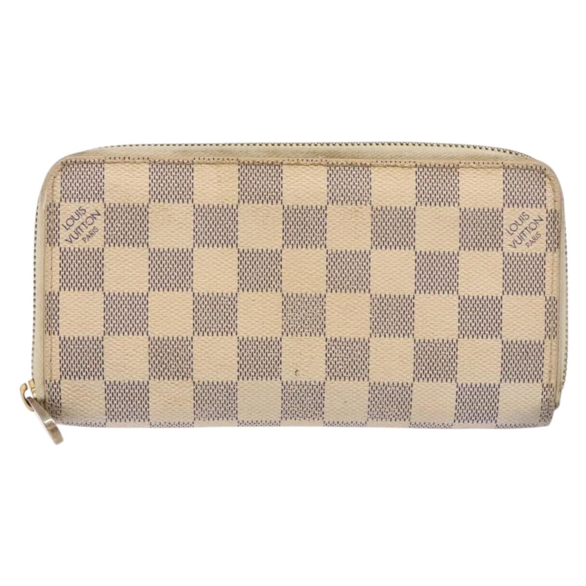 LOUIS VUITTON Damier Azur Zippy Wallet Long Wallet N60019 LV Auth 130796