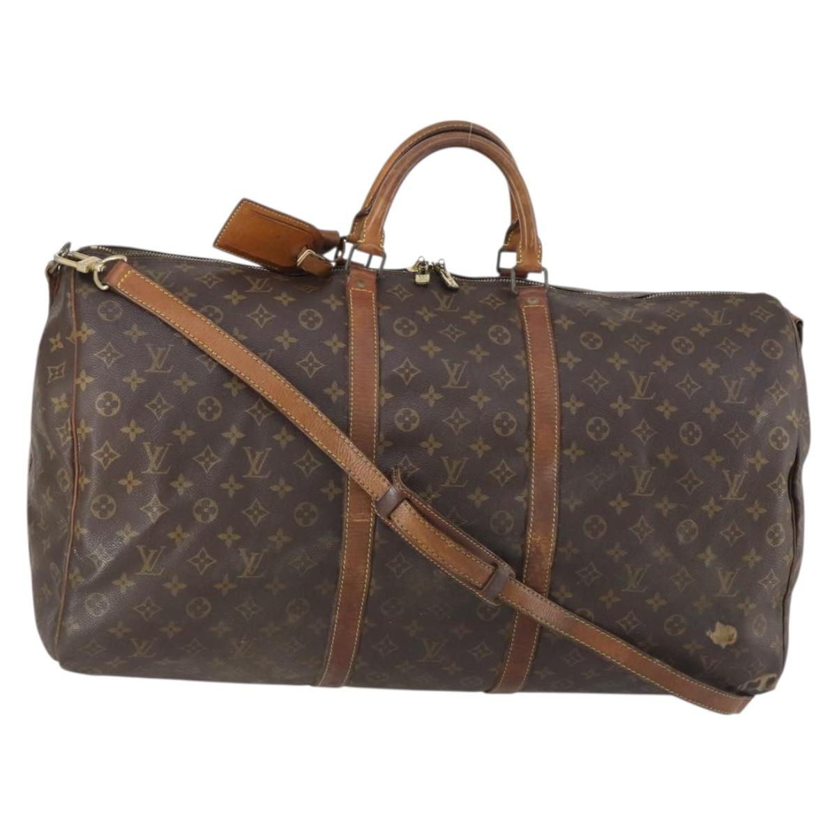 LOUIS VUITTON Monogram Keepall Bandouliere 60 Boston Bag M41412 LV Auth 130812