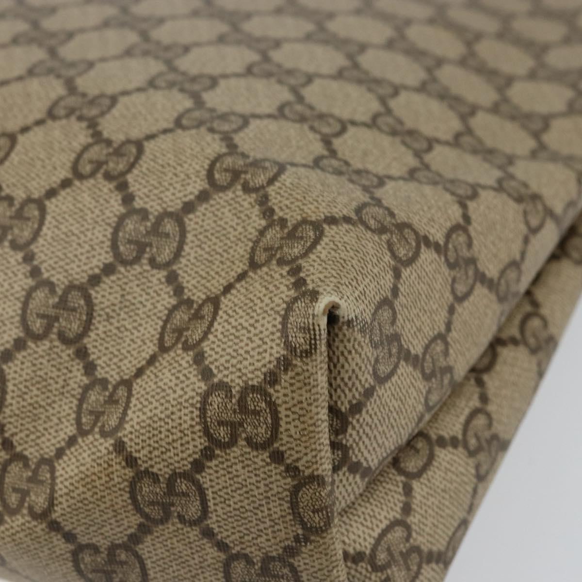 GUCCI GG Supreme Web Sherry Line Tote Bag PVC Beige Gold 89 02 003 Auth 130821