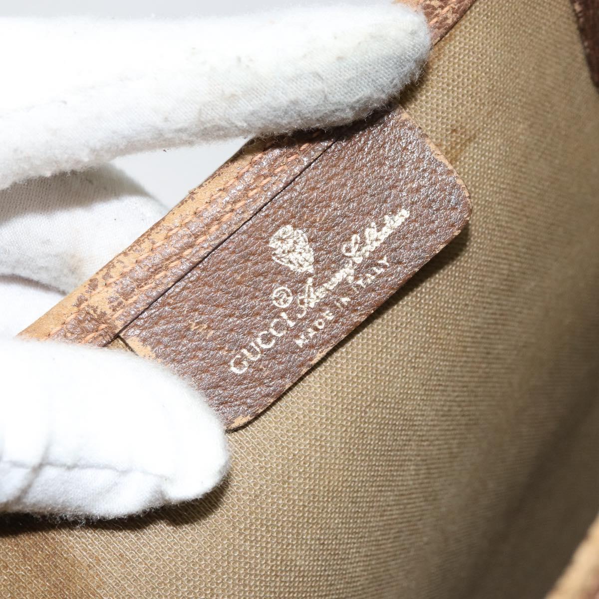 GUCCI GG Supreme Web Sherry Line Tote Bag PVC Beige Gold 89 02 003 Auth 130821