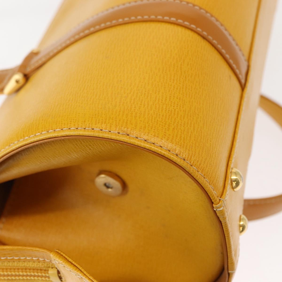 Burberrys Shoulder Bag Leather Yellow Gold Auth 130822