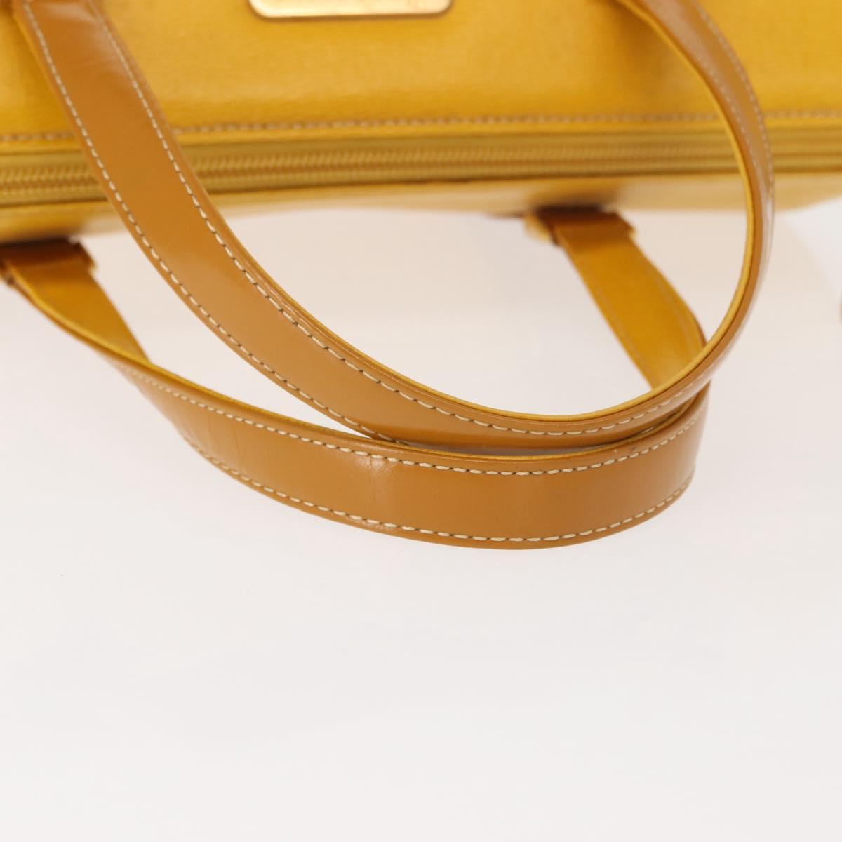 Burberrys Shoulder Bag Leather Yellow Gold Auth 130822