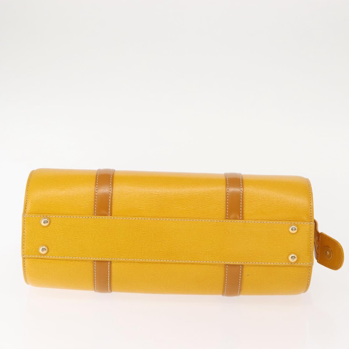Burberrys Shoulder Bag Leather Yellow Gold Auth 130822