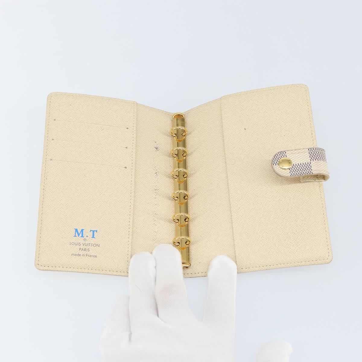 LOUIS VUITTON Damier Azur Agenda PM Day Planner Cover R20706 LV Auth 130831