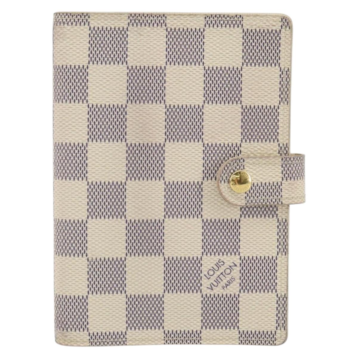 LOUIS VUITTON Damier Azur Agenda PM Day Planner Cover R20706 LV Auth 130831