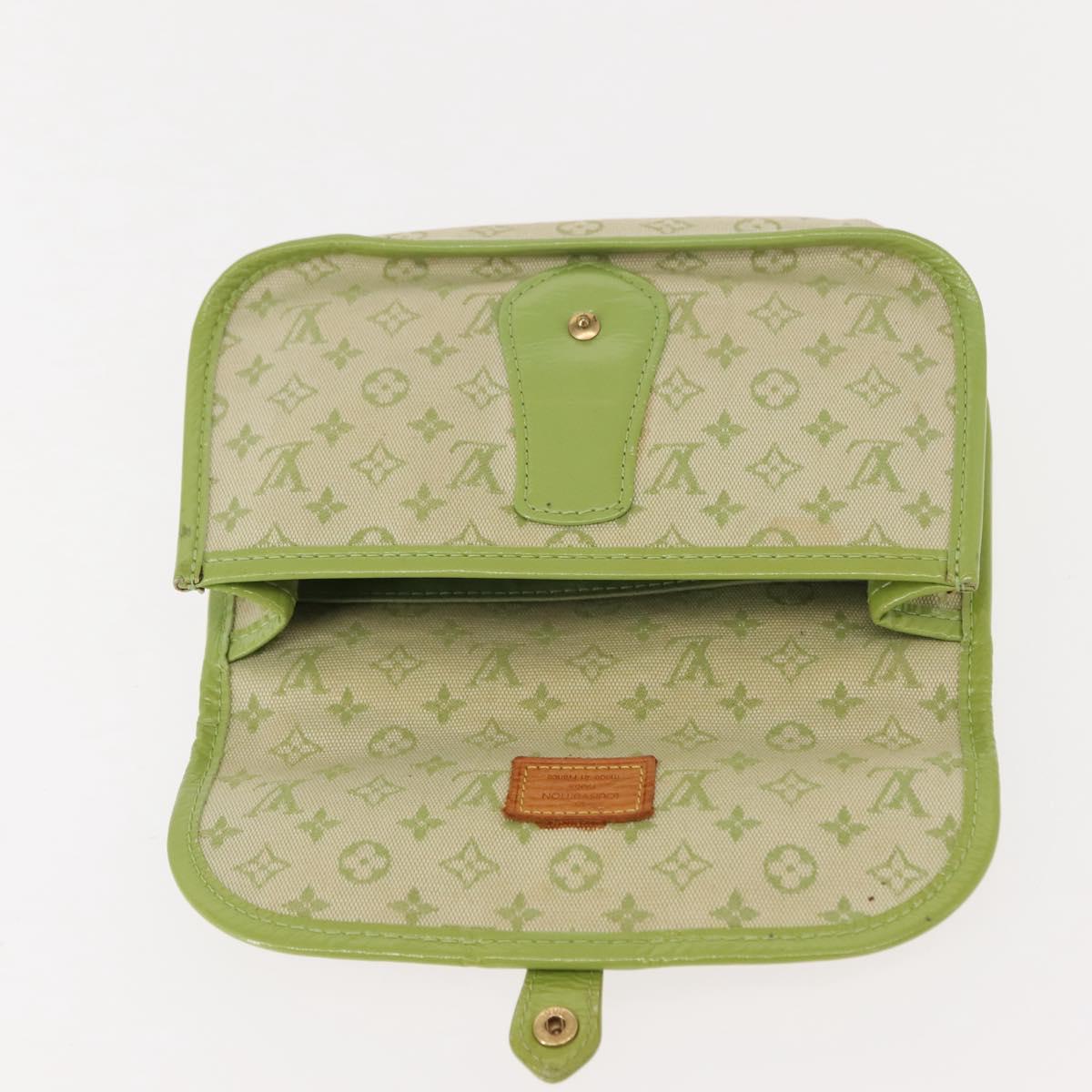 LOUIS VUITTON Mini Mini Trousse Marie Kate Pouch Almond Green M92935 Auth 130833