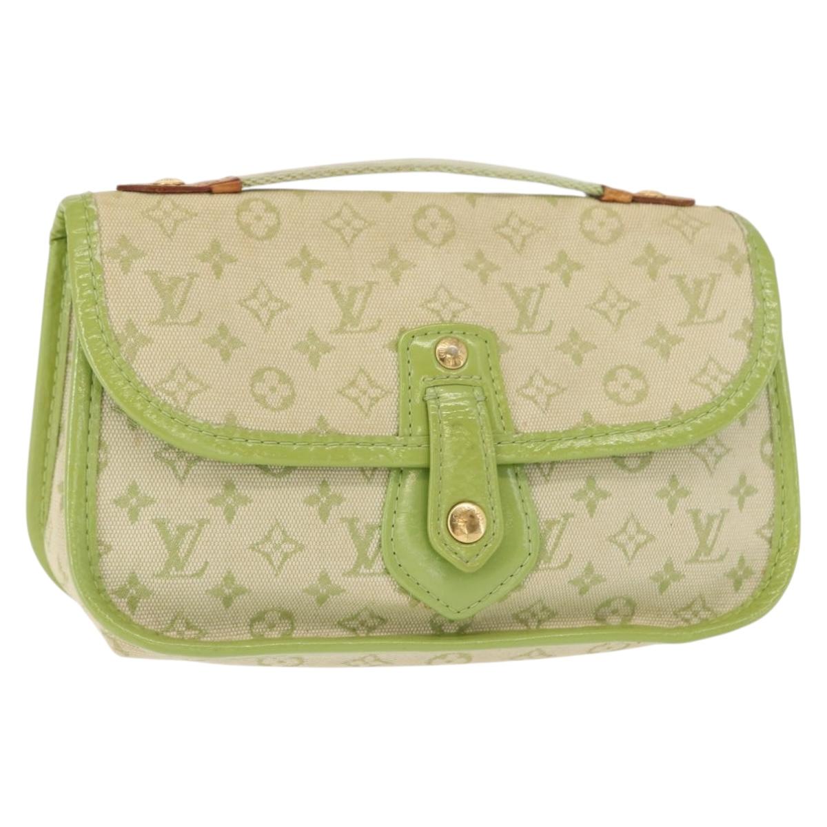 LOUIS VUITTON Mini Mini Trousse Marie Kate Pouch Almond Green M92935 Auth 130833A